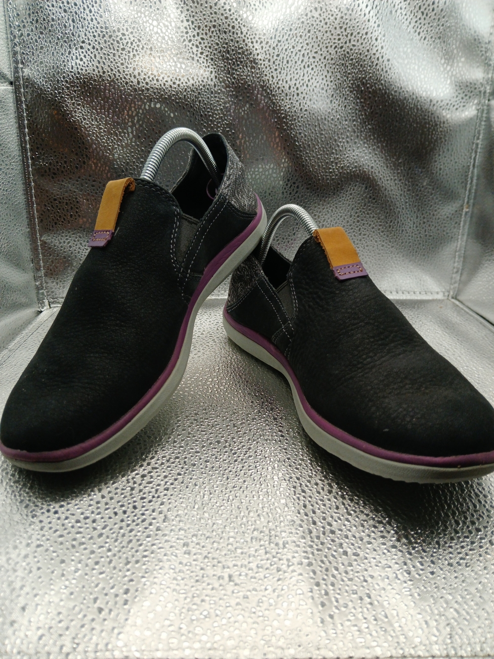 Merrell Black & Purple Slip-On Loafers with Purple Trim Women's Size 7